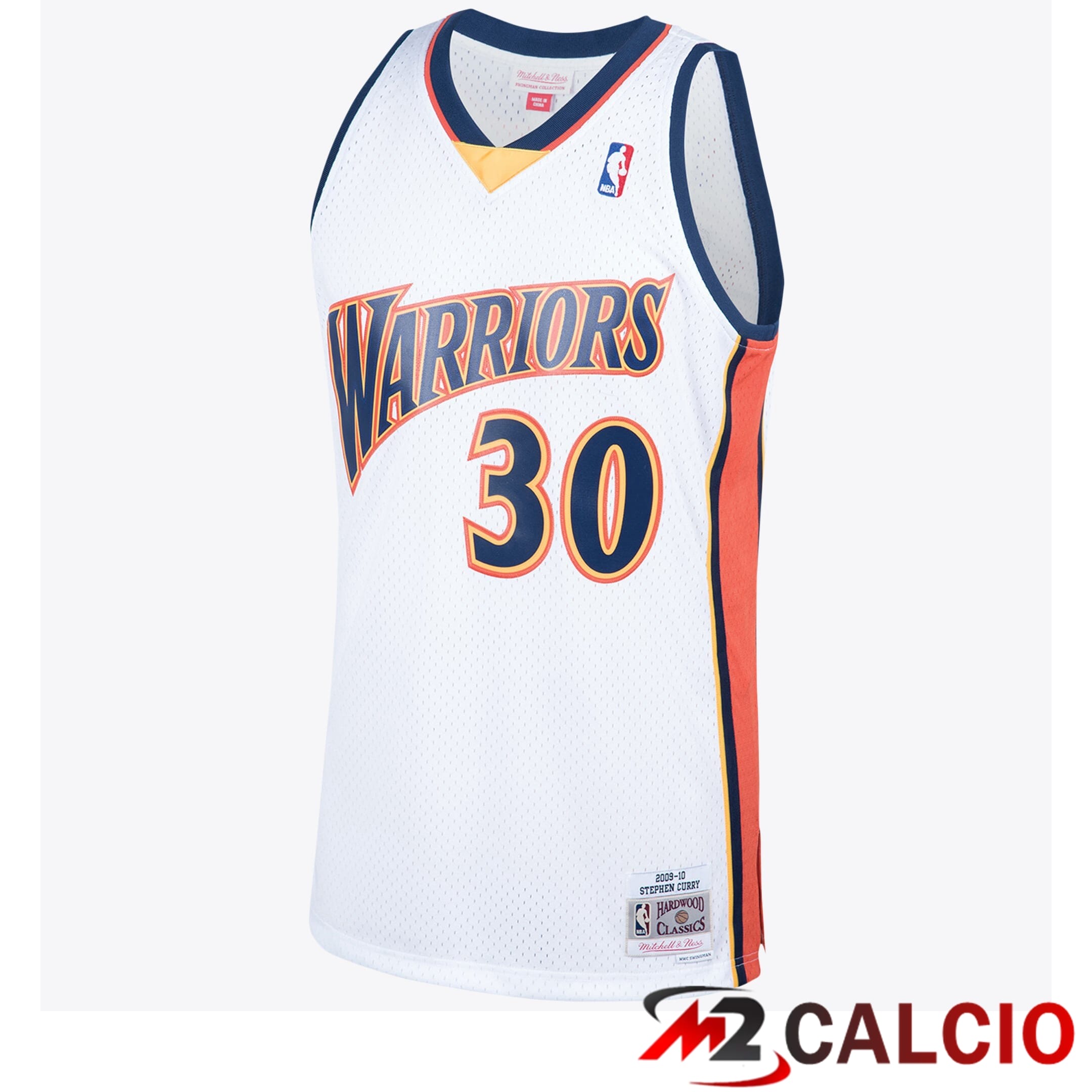 Maglie Golden State Warriors 2009 Steph Curry Hardwood Classics Home Swingman Di Mitchell & Ness - Bianco - Uomo