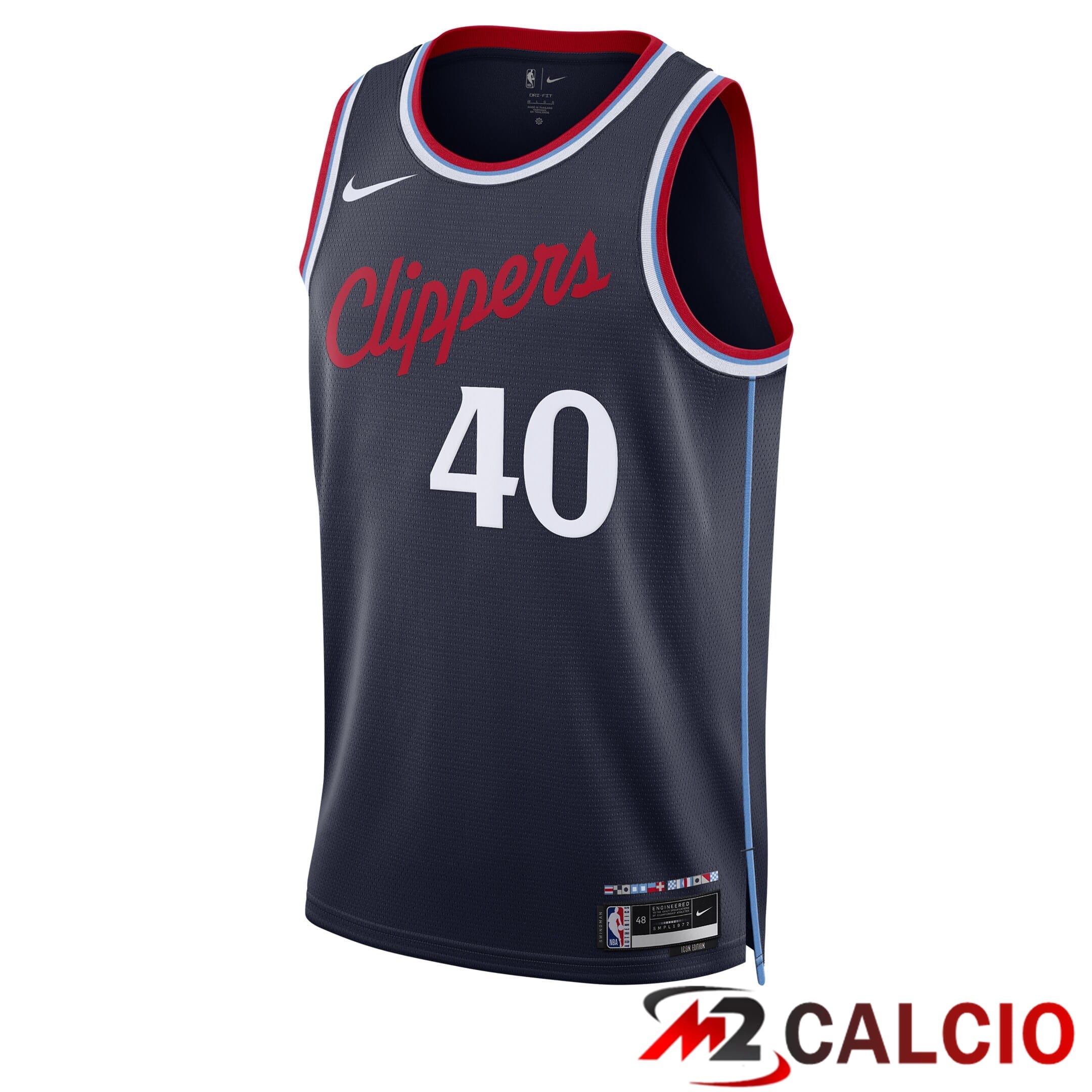 Maglie La Clippers Nike Icon Edition Swingman - Blu Scuro - Ivica Zubac - Unisex