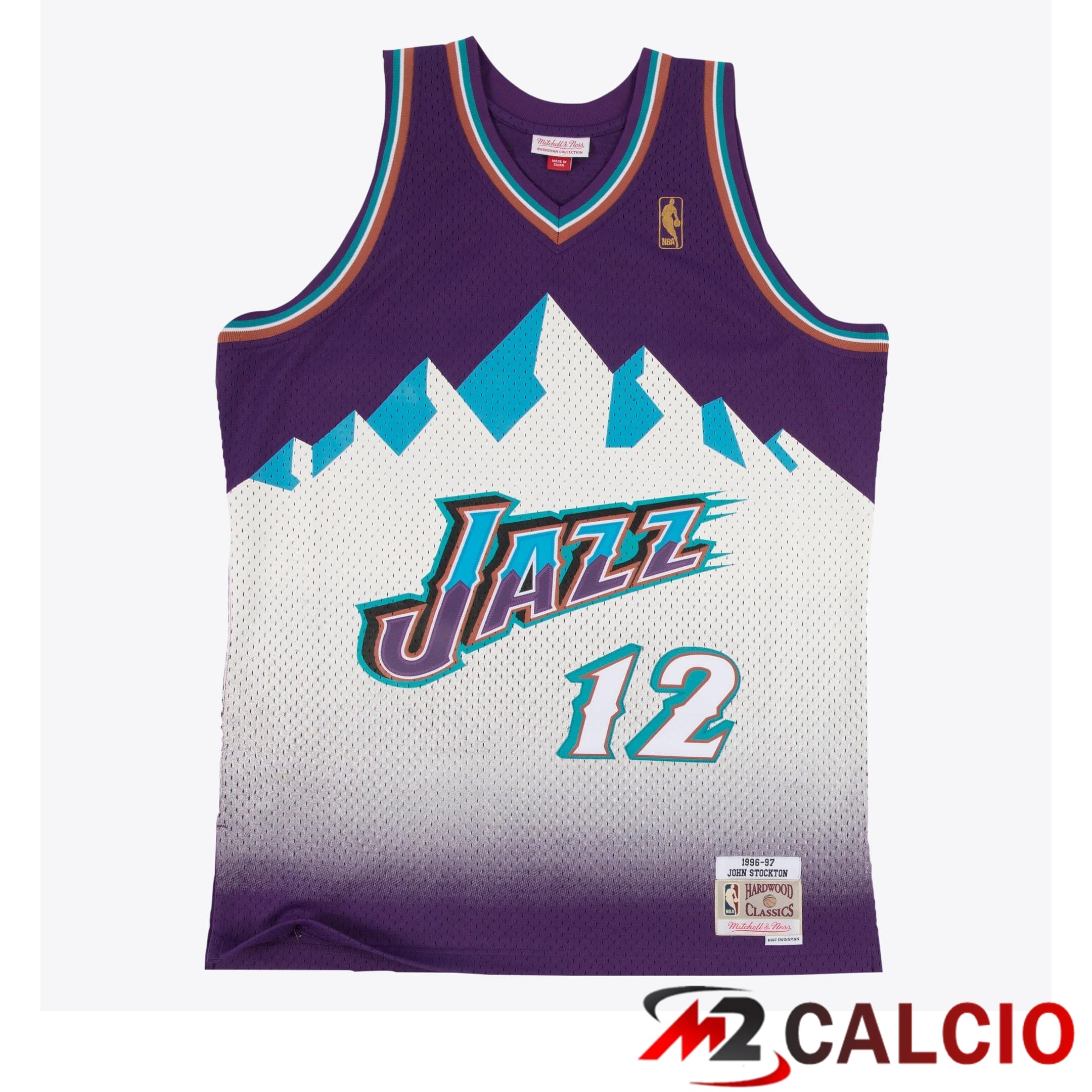 Maglie Utah Jazz John Stockton Hardwood Classics Road Swingman Di Mitchell & Ness - Uomo