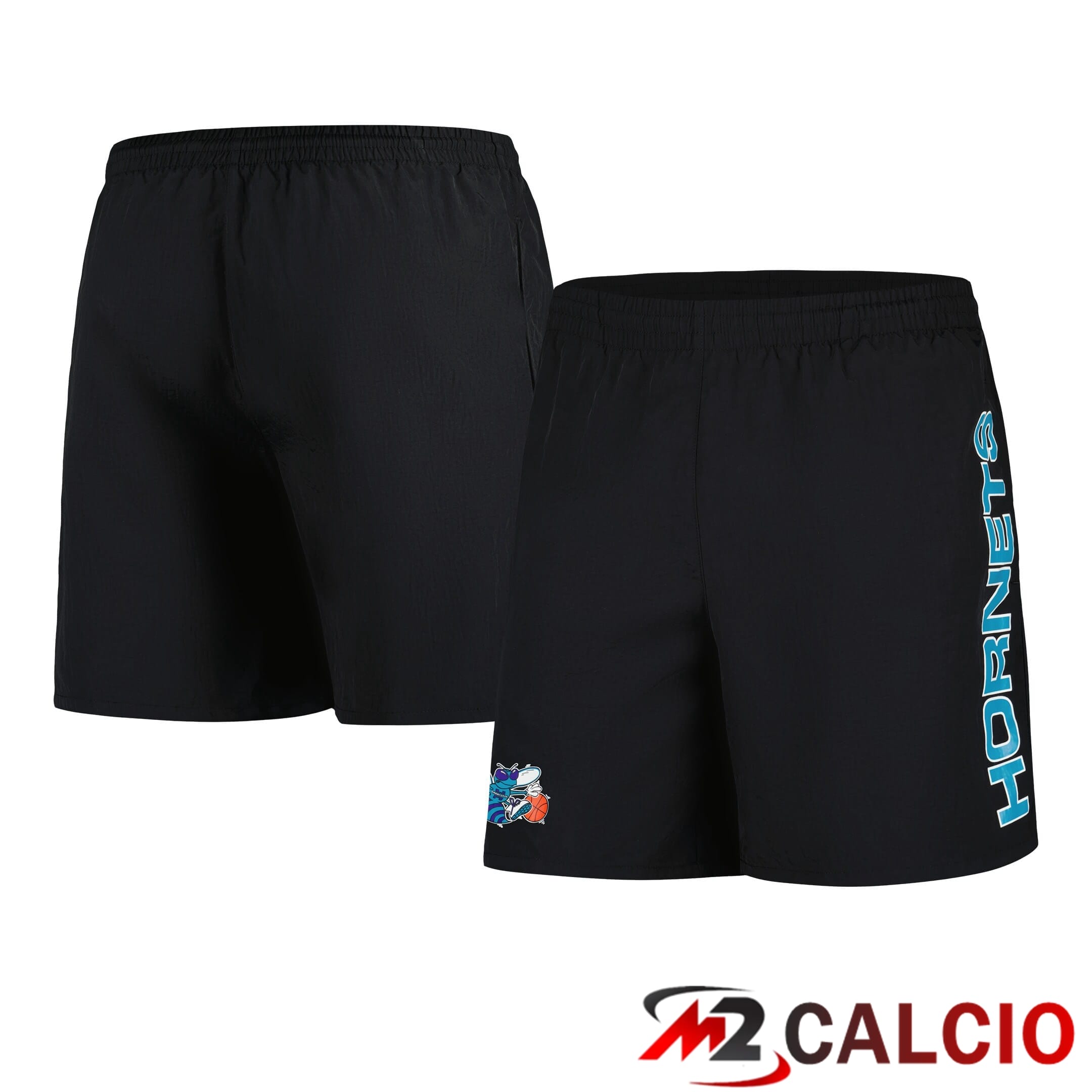 Pantaloncini Da Uomo Mitchell & Ness Neri Charlotte Hornets Hardwood Classics 1989-2002 Logo Heritage Ritorno Al Passato