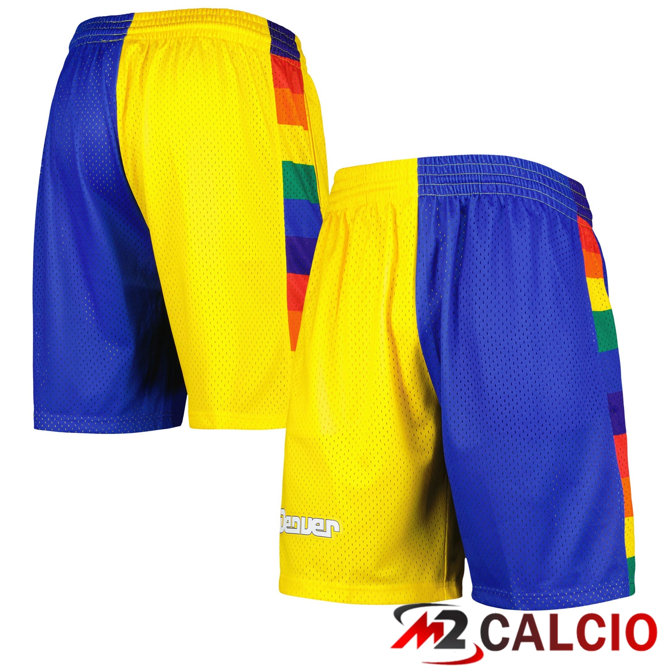 Pantaloncini Swingman Divisi Mitchell & Ness Royal/Gold Denver Nuggets Hardwood Classics 1991 Da Uomo