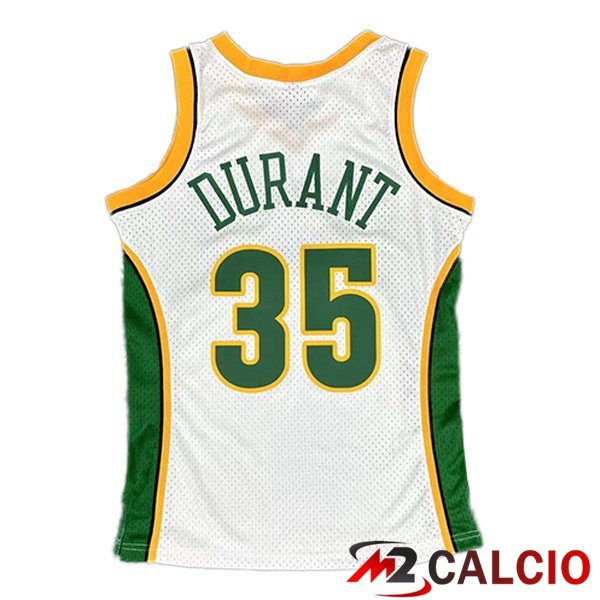 Maglia NBA Oklahoma City Thunder (Kevin Durant 35) Retro Bianco Verde 2007-2008
