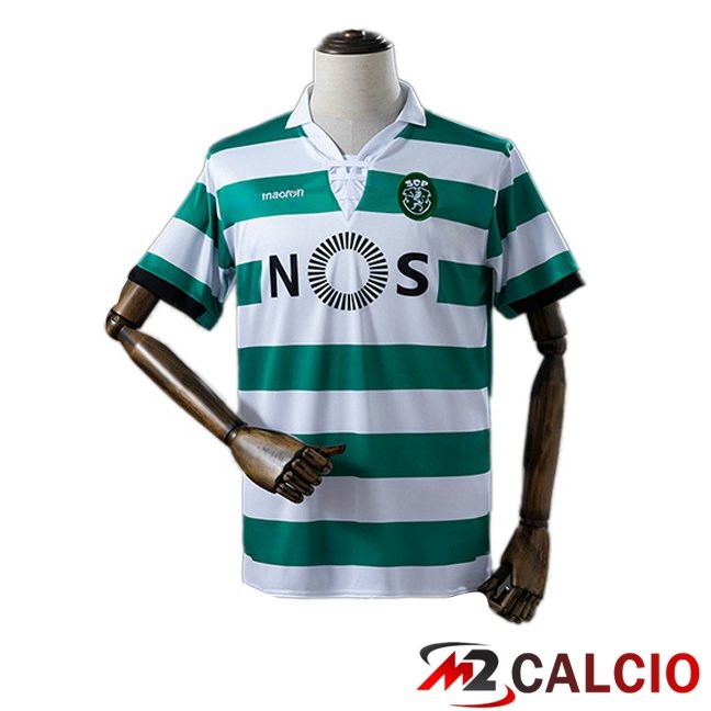 Maglie Calcio Sporting CP Retro Prima Verde Bianco 2018-2019