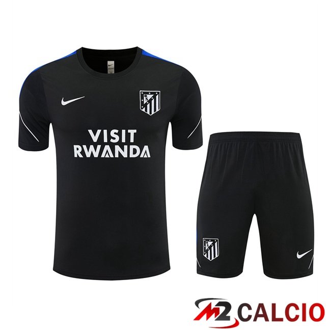 Insieme T Shirt Allenamento Atletico Madrid + Pantalonicini Nero 2026/2027