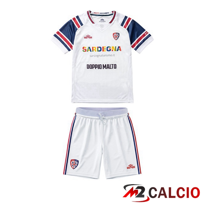 Maglie Calcio Cagliari Calcio Bambino Seconda Bianco 2026/2027