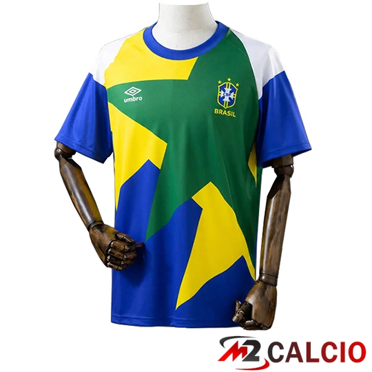 Maglie Calcio Brasile Retro Blu/Verde/Giallo 1994