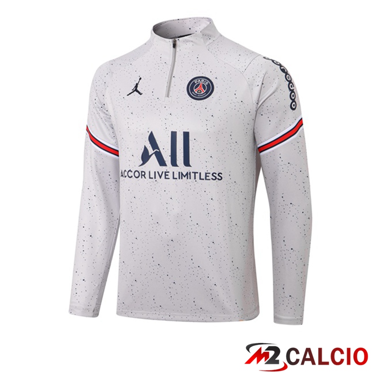 Maglie Calcio Personalizzate,Tute Calcio Squadre,Maglia Nazionale Italiana Calcio | Felpa Allenamento JORDAN Paris PSG Grigio 2022/2023