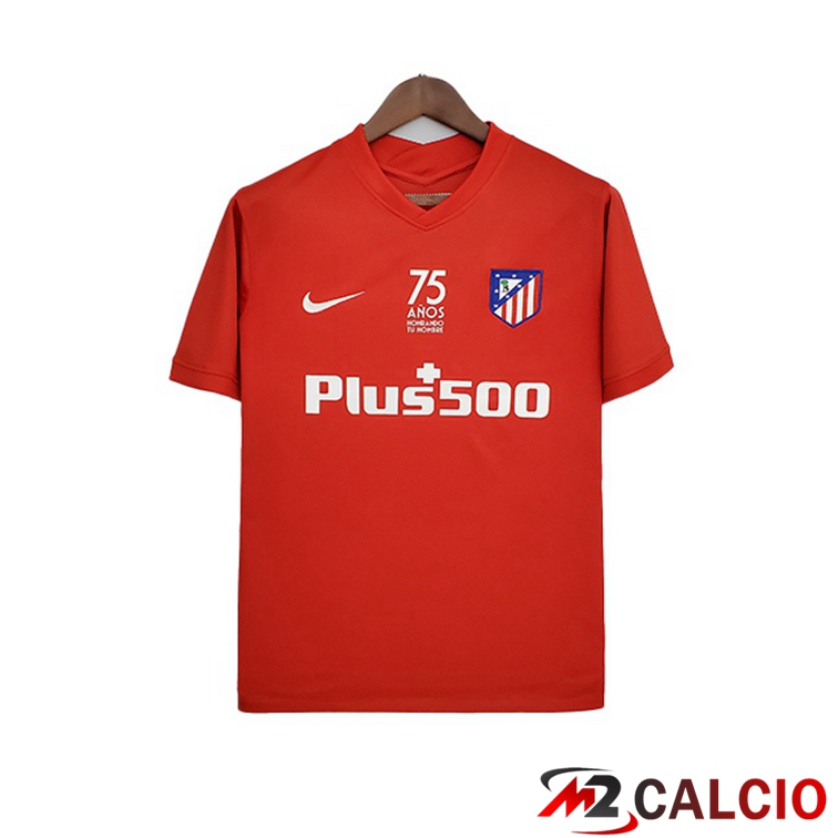 Maglie Calcio Personalizzate,Tute Calcio Squadre,Maglia Nazionale Italiana Calcio | Maglia Calcio Atletico Madrid Édition 75e Anniversaire Rosso 2021/2022