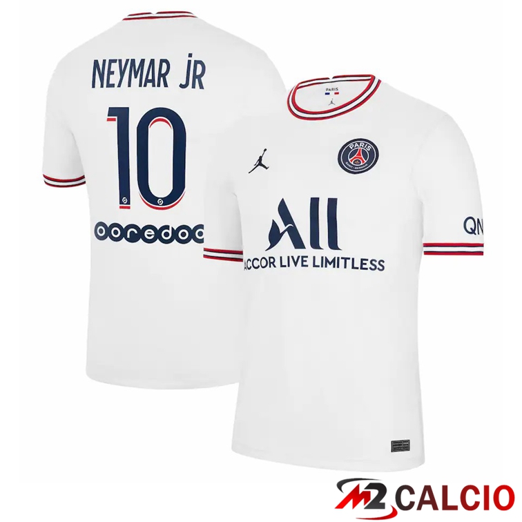 Maglia Jordan Paris PSG (Neymar Jr 10) Quattro Bianco 2021/2022