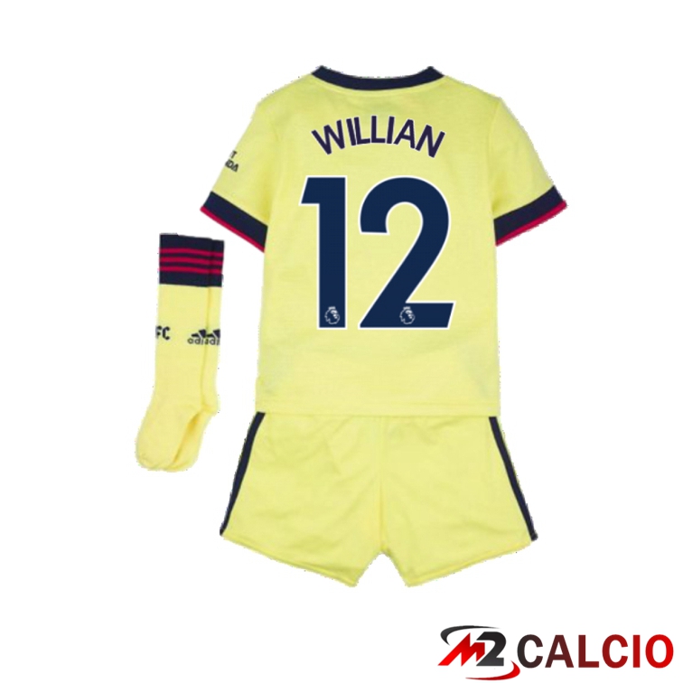 Maglie Calcio Personalizzate,Tute Calcio Squadre,Maglia Nazionale Italiana Calcio | Maglia FC Arsenal (WILLIAN 12) Bambino Seconda Giallo 2021/2022