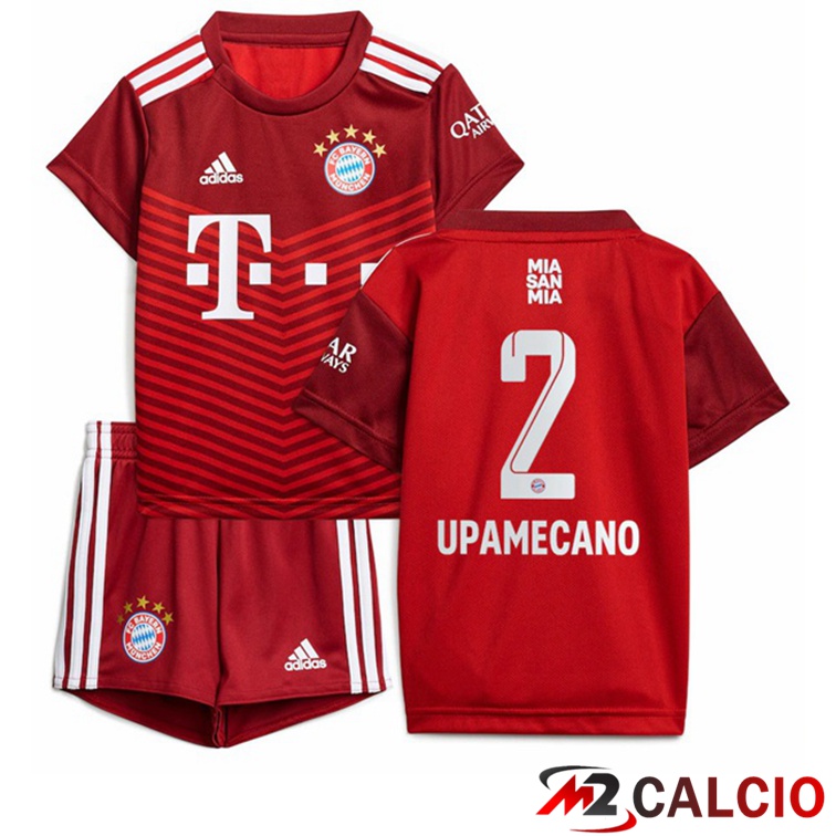 Maglie Calcio Personalizzate,Tute Calcio Squadre,Maglia Nazionale Italiana Calcio | Maglia Bayern Monaco (Upamecano 2) Bambino Prima Rosso 2021/22