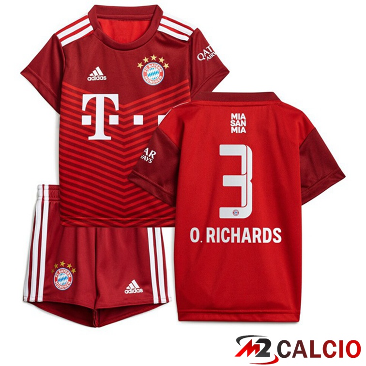 Maglie Calcio Personalizzate,Tute Calcio Squadre,Maglia Nazionale Italiana Calcio | Maglia Bayern Monaco (O. Richards 3) Bambino Prima Rosso 2021/22