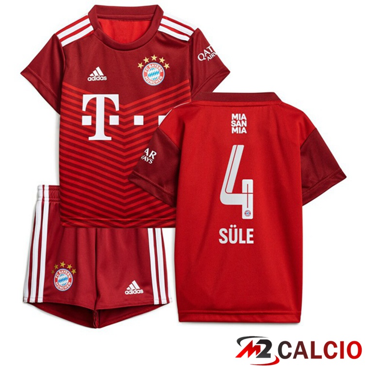 Maglie Calcio Personalizzate,Tute Calcio Squadre,Maglia Nazionale Italiana Calcio | Maglia Bayern Monaco (Süle 4) Bambino Prima Rosso 2021/22