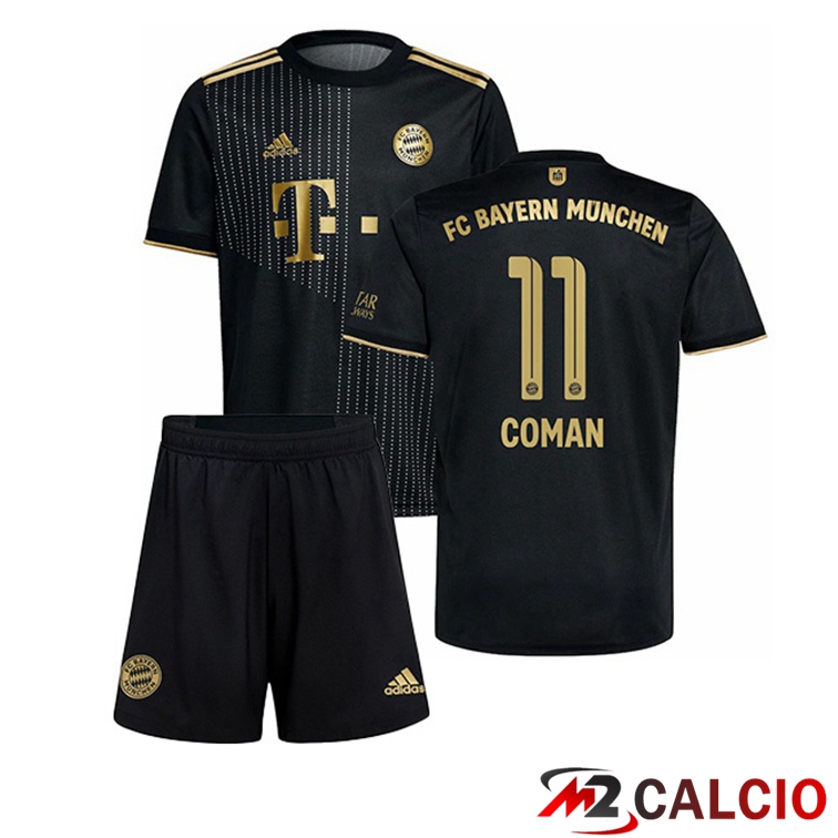 Maglie Calcio Personalizzate,Tute Calcio Squadre,Maglia Nazionale Italiana Calcio | Maglia Bayern Monaco (Coman 11) Bambino Seconda Nero 2021/22
