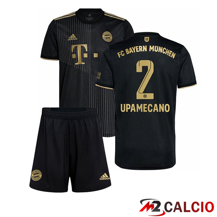 Maglie Calcio Personalizzate,Tute Calcio Squadre,Maglia Nazionale Italiana Calcio | Maglia Bayern Monaco (Upamecano 2) Bambino Seconda Nero 2021/22
