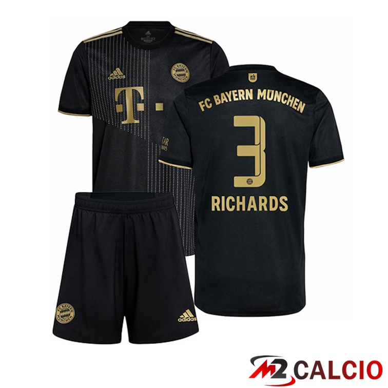 Maglie Calcio Personalizzate,Tute Calcio Squadre,Maglia Nazionale Italiana Calcio | Maglia Bayern Monaco (O. Richards 3) Bambino Seconda Nero 2021/22