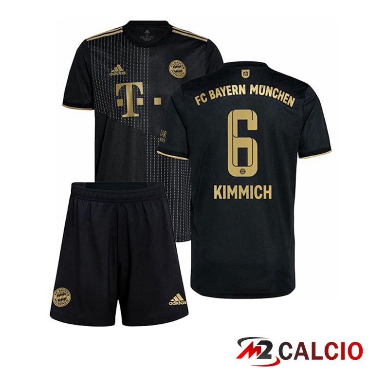 Maglie Calcio Personalizzate,Tute Calcio Squadre,Maglia Nazionale Italiana Calcio | Maglia Bayern Monaco (Kimmich 6) Bambino Seconda Nero 2021/22