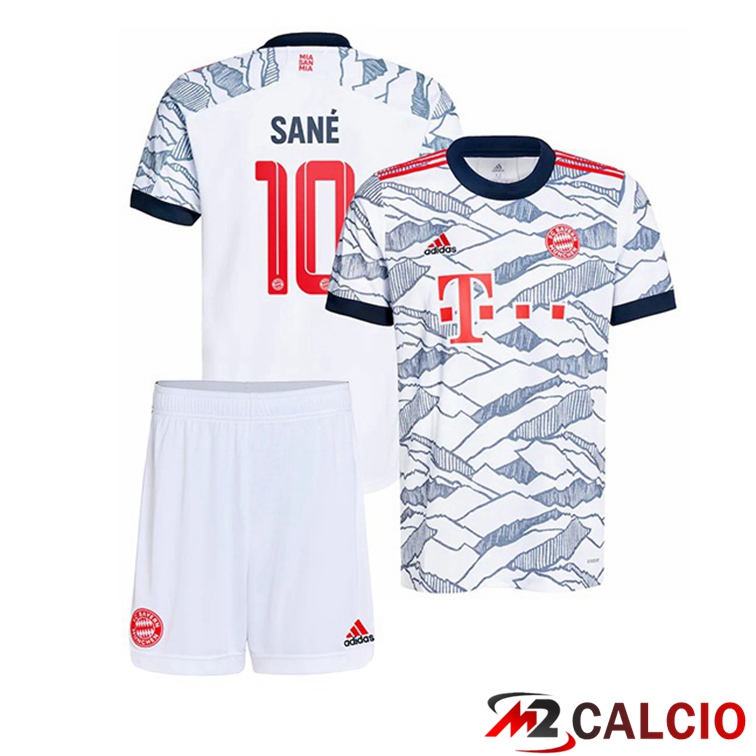 Maglie Calcio Personalizzate,Tute Calcio Squadre,Maglia Nazionale Italiana Calcio | Maglia Bayern Monaco (Sané 10) Bambino Terza Bianco 2021/22