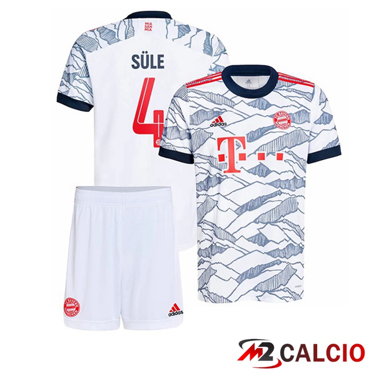 Maglie Calcio Personalizzate,Tute Calcio Squadre,Maglia Nazionale Italiana Calcio | Maglia Bayern Monaco (Süle 4) Bambino Terza Bianco 2021/22