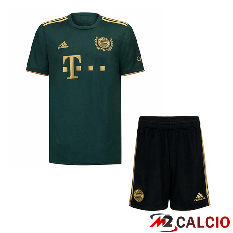 Maglie Calcio Personalizzate,Tute Calcio Squadre,Maglia Nazionale Italiana Calcio | Maglia Bayern Monaco Bambino Quatrieme Verde 2021/22