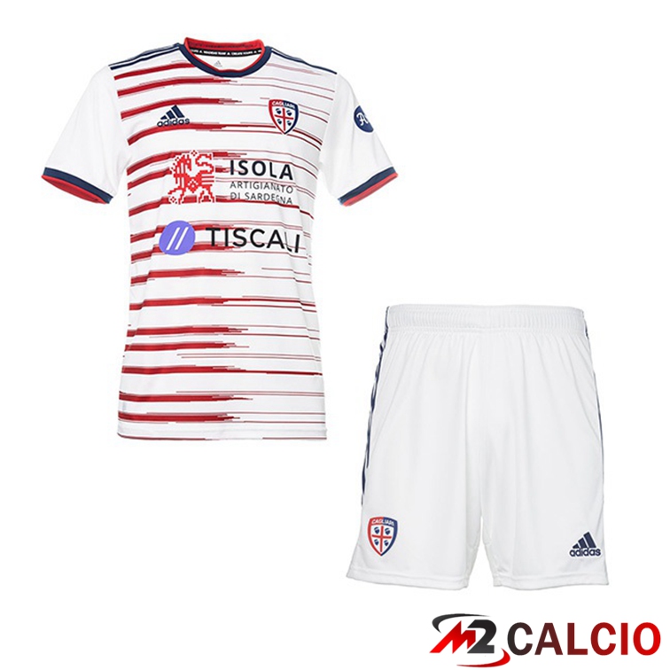 Maglie Calcio Cagliari Calcio Bambino Seconda Bianco 21/22