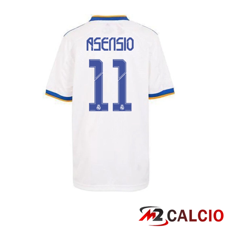 Maglie Calcio Personalizzate,Tute Calcio Squadre,Maglia Nazionale Italiana Calcio | Maglia Real Madrid (ASENSIO 11) Prima Bianco 2021/2022