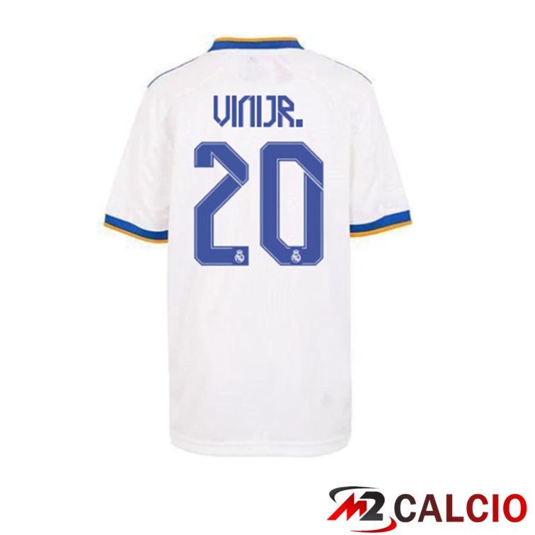 Maglie Calcio Personalizzate,Tute Calcio Squadre,Maglia Nazionale Italiana Calcio | Maglia Real Madrid (VINI JR 20) Prima Bianco 2021/2022