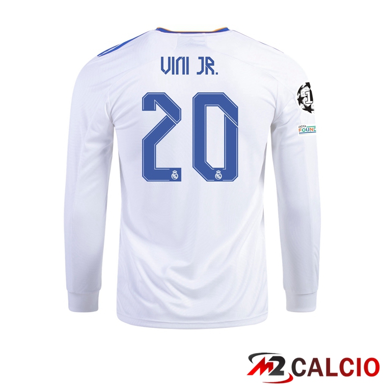 Maglie Calcio Personalizzate,Tute Calcio Squadre,Maglia Nazionale Italiana Calcio | Maglia Real Madrid (VINICIUS JR. 20) Prima Manica Lunga 2021/2022