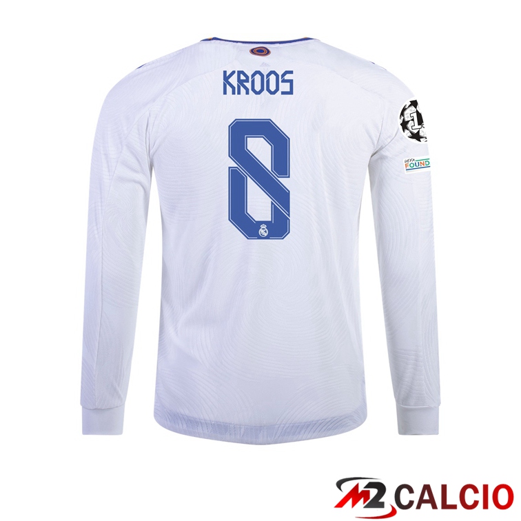 Maglie Calcio Personalizzate,Tute Calcio Squadre,Maglia Nazionale Italiana Calcio | Maglia Real Madrid (TONI KROOS 8) Prima Manica Lunga 2021/2022
