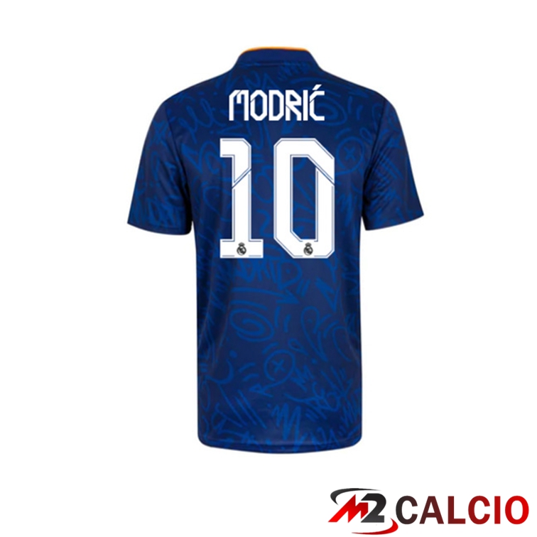 Maglie Calcio Personalizzate,Tute Calcio Squadre,Maglia Nazionale Italiana Calcio | Maglia Real Madrid (MODRIC 10) Seconda Blu 2021/2022