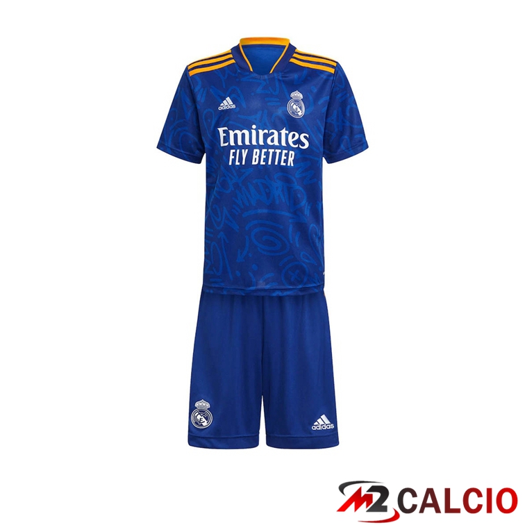 Maglie Calcio Personalizzate,Tute Calcio Squadre,Maglia Nazionale Italiana Calcio | Maglie Calcio Real Madrid Bambino Seconda Blu 2021/2022
