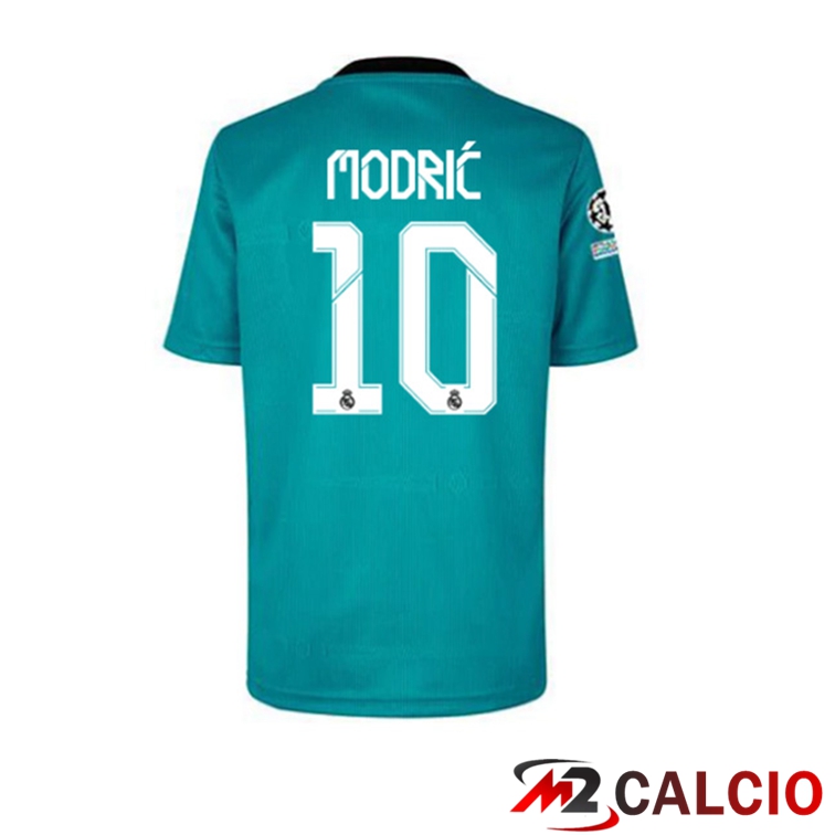 Maglie Calcio Personalizzate,Tute Calcio Squadre,Maglia Nazionale Italiana Calcio | Maglia Real Madrid (MODRIC 10) Terza Blu Verde 2021/2022
