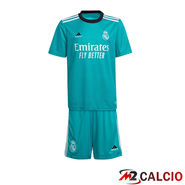Maglie Calcio Personalizzate,Tute Calcio Squadre,Maglia Nazionale Italiana Calcio | Maglie Calcio Real Madrid Bambino Terza Blu Verde 2021/2022