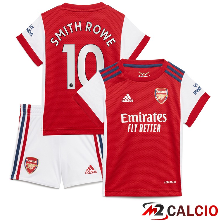 Maglie Calcio Personalizzate,Tute Calcio Squadre,Maglia Nazionale Italiana Calcio | Maglia FC Arsenal (SMITH ROWE 10) Bambino Prima Rosso/Bianco 2021/2022