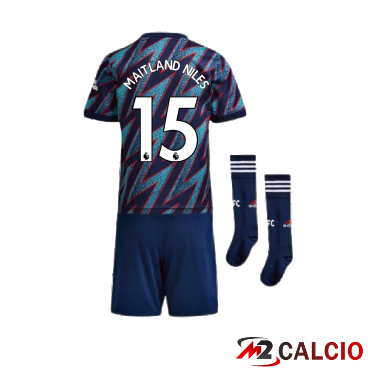 Maglie Calcio Personalizzate,Tute Calcio Squadre,Maglia Nazionale Italiana Calcio | Maglia FC Arsenal (MAITLAND NILES 15) Bambino Terza Blu 2021/2022