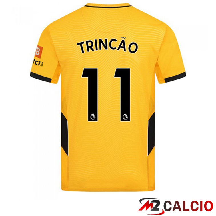 Maglie Calcio Personalizzate,Tute Calcio Squadre,Maglia Nazionale Italiana Calcio | Maglia Wolverhampton (TRINCÃO 11) Prima Giallo 2021/22