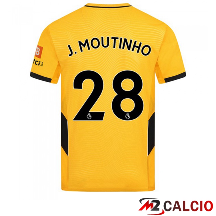Maglie Calcio Personalizzate,Tute Calcio Squadre,Maglia Nazionale Italiana Calcio | Maglia Wolverhampton (J. MOUTINHO 28) Prima Giallo 2021/22