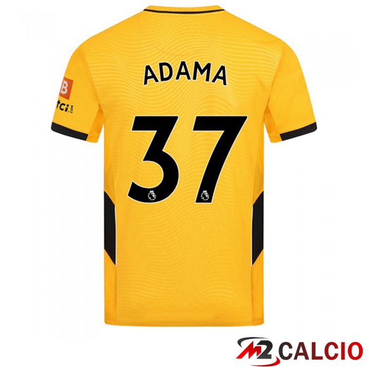 Maglie Calcio Personalizzate,Tute Calcio Squadre,Maglia Nazionale Italiana Calcio | Maglia Wolverhampton (ADAMA 37) Prima Giallo 2021/22