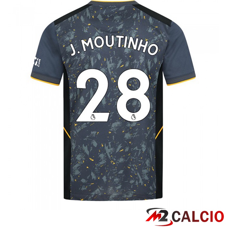 Maglie Calcio Personalizzate,Tute Calcio Squadre,Maglia Nazionale Italiana Calcio | Maglia Wolverhampton (J. MOUTINHO 28) Seconda Blu 2021/22