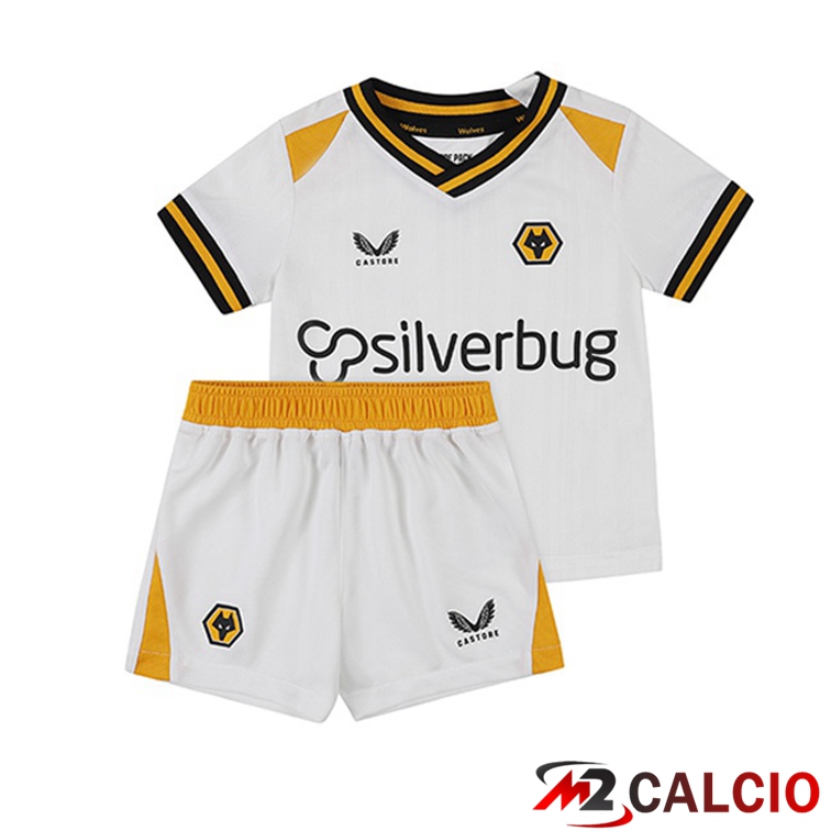 Maglie Calcio Personalizzate,Tute Calcio Squadre,Maglia Nazionale Italiana Calcio | Maglia Wolverhampton Bambino Terza Bianco 2021/22