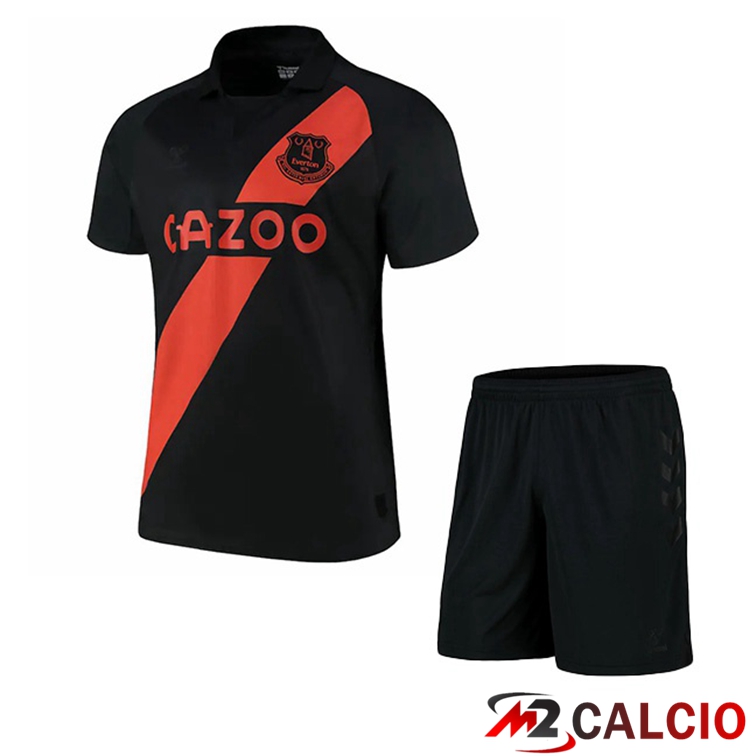 Maglie Calcio Personalizzate,Tute Calcio Squadre,Maglia Nazionale Italiana Calcio | Maglia FC Everton Bambino Seconda Nero 2021/22