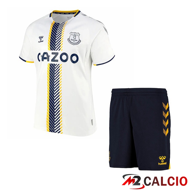 Maglie Calcio Personalizzate,Tute Calcio Squadre,Maglia Nazionale Italiana Calcio | Maglia FC Everton Bambino Terza Bianco 2021/22