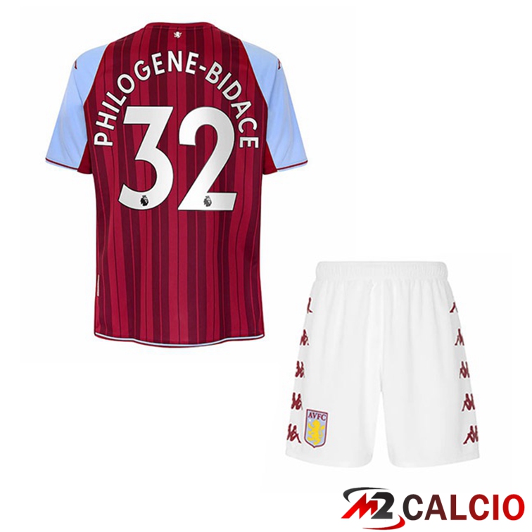 Maglie Calcio Personalizzate,Tute Calcio Squadre,Maglia Nazionale Italiana Calcio | Maglia Aston Villa (Philogene-Bidace 32) Bambino Prima Rosso 2021/22