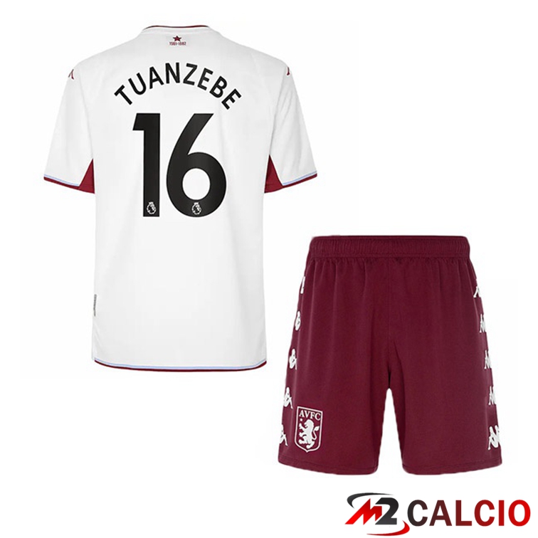Maglie Calcio Personalizzate,Tute Calcio Squadre,Maglia Nazionale Italiana Calcio | Maglia Aston Villa (Tuanzebe 16) Bambino Seconda Bianco 2021/22