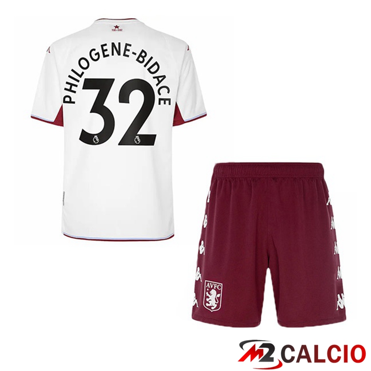 Maglie Calcio Personalizzate,Tute Calcio Squadre,Maglia Nazionale Italiana Calcio | Maglia Aston Villa (Philogene-Bidace 32) Bambino Seconda Bianco 2021/22