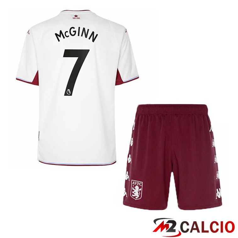 Maglie Calcio Personalizzate,Tute Calcio Squadre,Maglia Nazionale Italiana Calcio | Maglia Aston Villa (McGinn 7) Bambino Seconda Bianco 2021/22