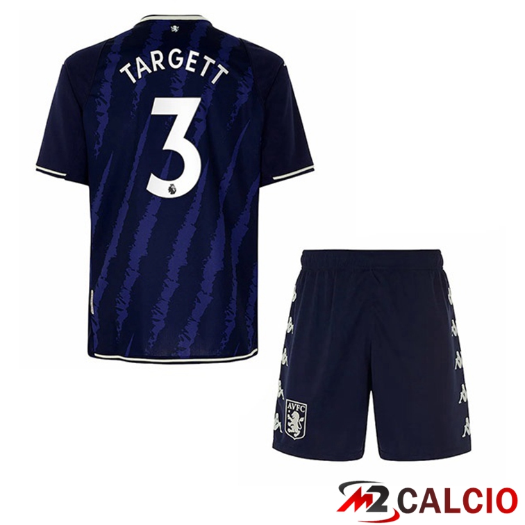 Maglie Calcio Personalizzate,Tute Calcio Squadre,Maglia Nazionale Italiana Calcio | Maglia Aston Villa (Targett 3) Bambino Terza Blu 2021/22