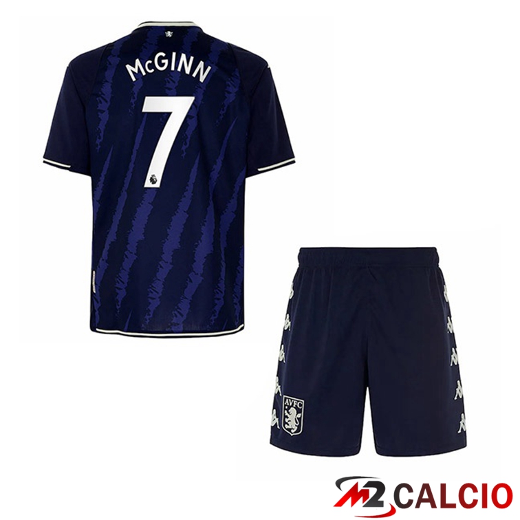 Maglie Calcio Personalizzate,Tute Calcio Squadre,Maglia Nazionale Italiana Calcio | Maglia Aston Villa (McGinn 7) Bambino Terza Blu 2021/22