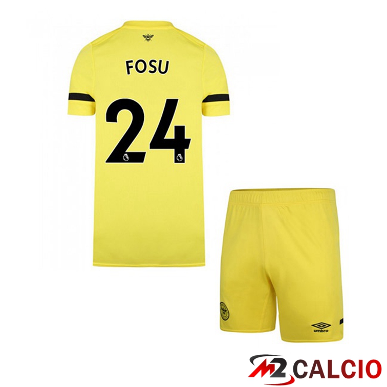 Maglie Calcio Personalizzate,Tute Calcio Squadre,Maglia Nazionale Italiana Calcio | Maglia Brentford FC (FOSU 24) Bambino Seconda Giallo 2021/22