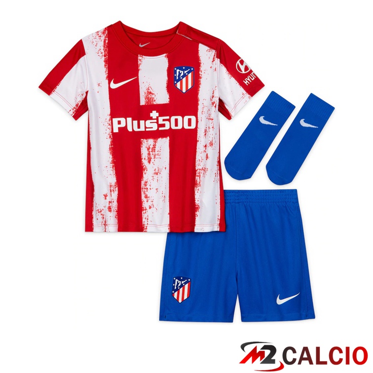 Maglie Calcio Personalizzate,Tute Calcio Squadre,Maglia Nazionale Italiana Calcio | Maglie Calcio Atletico Madrid Bambino Prima Rosso/Bianco 2021/2022
